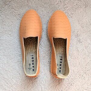 NWT Manebi Amazonia Embossed Leather Espadrilles in Pastel Rose (size: 6)